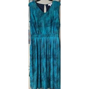 NorthStyle Women's‎ Size 14 Teal Pleated Knee-Length Day Dress